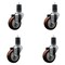 Service Caster 3.5'' SS Maroon Poly Wheel Swivel 1-5/8'' Expanding Stem Caster Set, 4PK SCC-SSEX20S3514-PPUB-MRN-158-4 - alternate 1